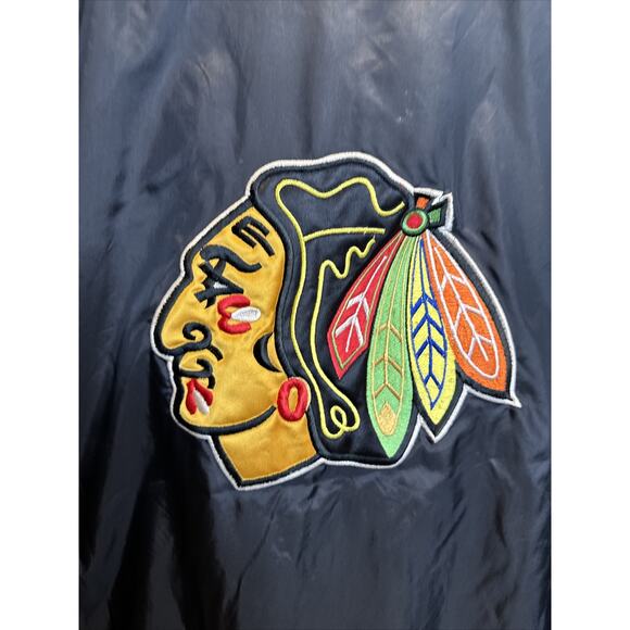 Vintage 90s Starter NHL Blackhawks Windbreaker Jacket Size Large - Picture 7 of 8